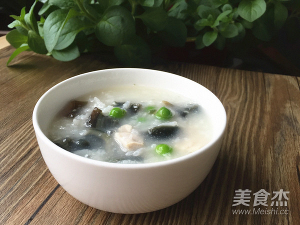 豌豆瘦肉粥成品图